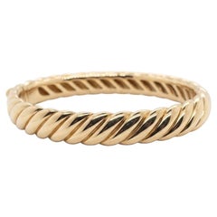 David Yurman Sculpted Cable 18k Yellow Gold Bangle Bracelet