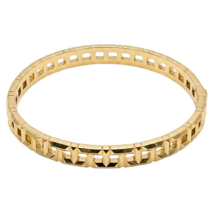 Tiffany & Co. T True 18K Yellow Gold Hinged Bangle Bracelet 39.5 Grams