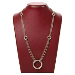 Cartier 6.50 Carat18K Pink, Yellow & White Gold Diamond Trinity Station Necklace