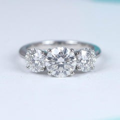Tiffany & Co. 4.20 Carat D/VVS Diamond Platinum Three-Stone Engagement Ring