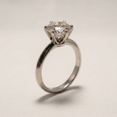 Tiffany & Co. 3 Carat Round Brilliant Diamond Solitaire Platinum Ring