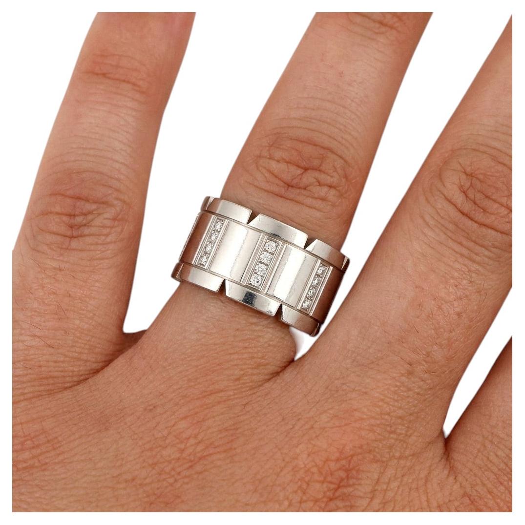 Cartier Tank Française 18k White Gold Diamond Band Ring