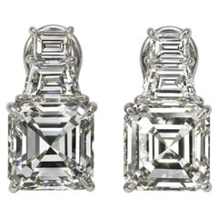 9-Karat-Ohrringe mit Diamanten im Asscher-Schliff