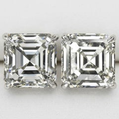 8 Carat Asscher Cut Diamond Stud Earrings GIA Certified