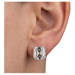 8 Carat Asscher Cut Diamond Stud Earrings GIA Certified
