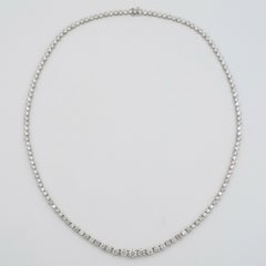 15 Carat Diamond Graduated Riviera Necklace in 14k White Gold