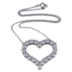 Tiffany & Co. 2 Carat Diamond Heart Pendant Necklace in Platinum
