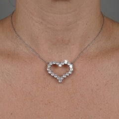 Tiffany & Co. 2 Carat Diamond Heart Pendant Necklace in Platinum