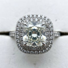 Tiffany & Co. 2 Carat Cushion Cut Diamond Soleste Halo Engagement Ring