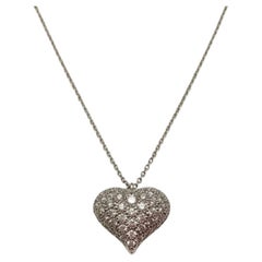 Tiffany & Co. 1 Carat Diamond Heart Pendant Necklace in Platinum