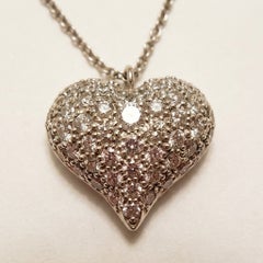 Tiffany & Co. 1 Carat Diamond Heart Pendant Necklace in Platinum