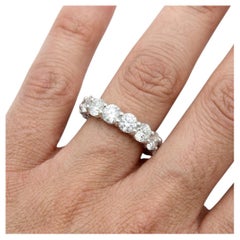 4 Carat Round Brilliant Cut Diamond Eternity Band in Platinum