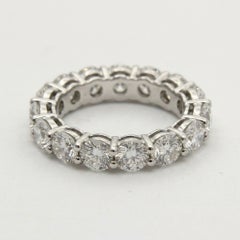 4 Carat Round Brilliant Cut Diamond Eternity Band in Platinum