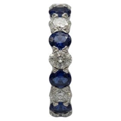 4 Carat Sapphire and 3 Carat Diamond Eternity Band in Platinum