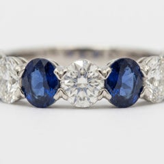 4 Carat Sapphire and 3 Carat Diamond Eternity Band in Platinum