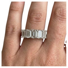 2.5 Carat Emerald Cut Diamond Five-Stone Platinum Band GIA Certified