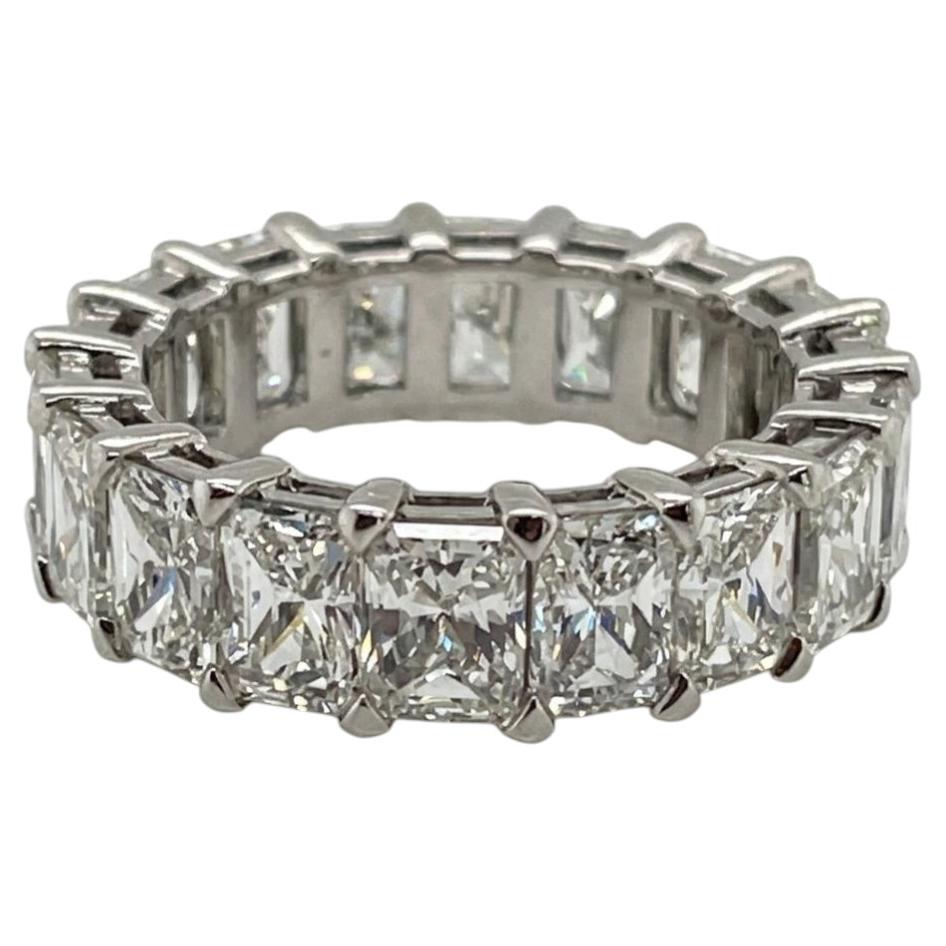 9 Carat Radiant Cut Diamond Platinum Eternity Band For Sale