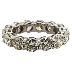 7 Carat Round Brilliant Cut Diamond Eternity Band in 14k White Gold