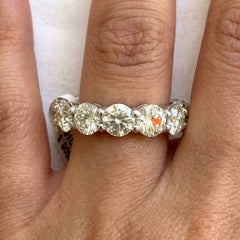 7 Carat Round Brilliant Cut Diamond Eternity Band in 14k White Gold