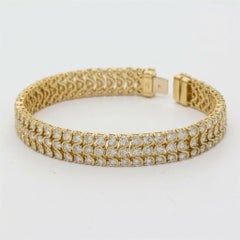 Bracciale tennis Oscar Heyman con diamanti da 12 carati, a 3 file, in oro giallo 18 carati