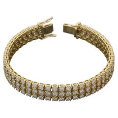Bracciale tennis Oscar Heyman con diamanti da 12 carati, a 3 file, in oro giallo 18 carati
