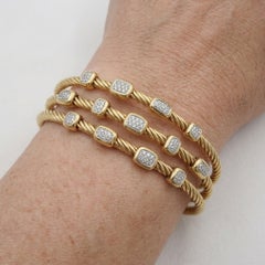 David Yurman Confetti Diamond 18k Yellow Gold Cuff Bracelet