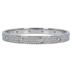 Cartier Full Pave Diamond Love Bracelet in 18k White Gold