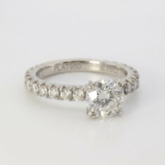 Harry Winston Round Diamond Platinum Engagement Ring