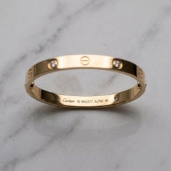 Bracciale Cartier Love con 4 diamanti, oro giallo 18 carati, misura 18