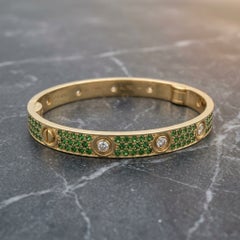 Cartier Love Bracelet 18k Yellow Gold Diamond and Tsavorite