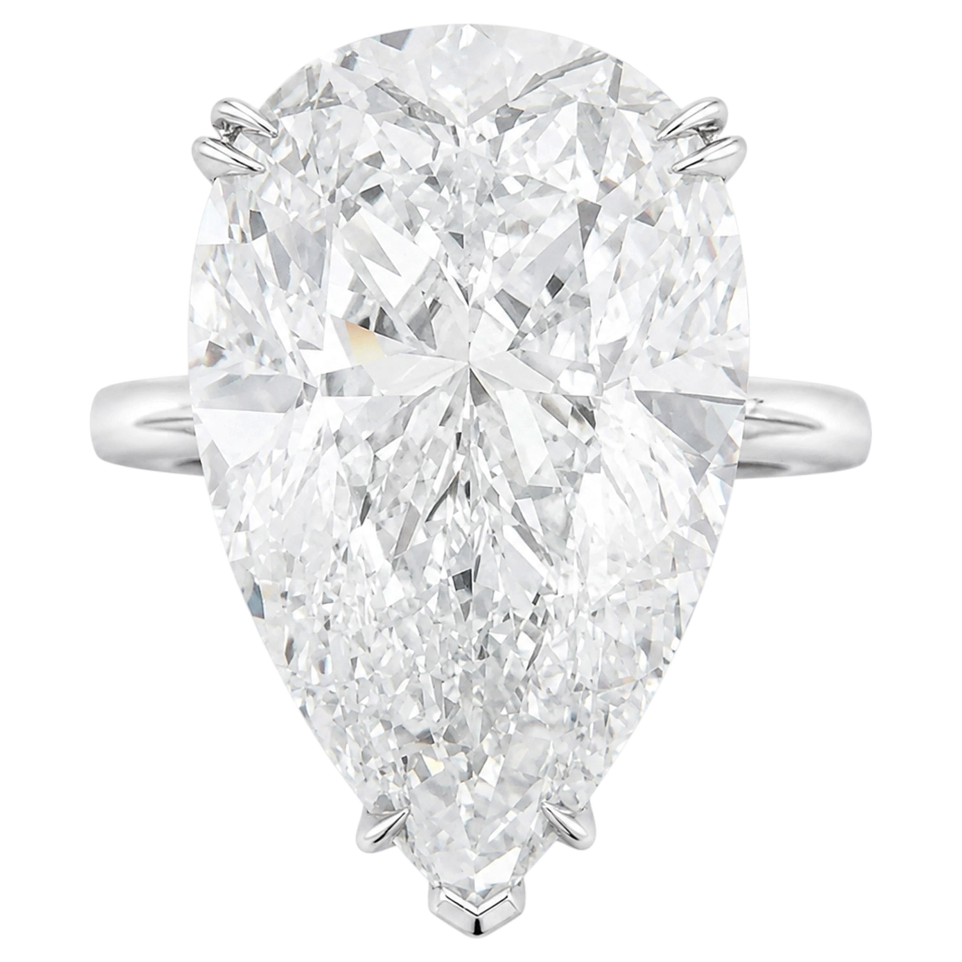 GIA Certified 18 Carat Pear Brilliant Cut Diamond Engagement Ring