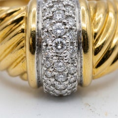 David Yurman Cable Classics Diamond Dome Ring in 18k Yellow Gold