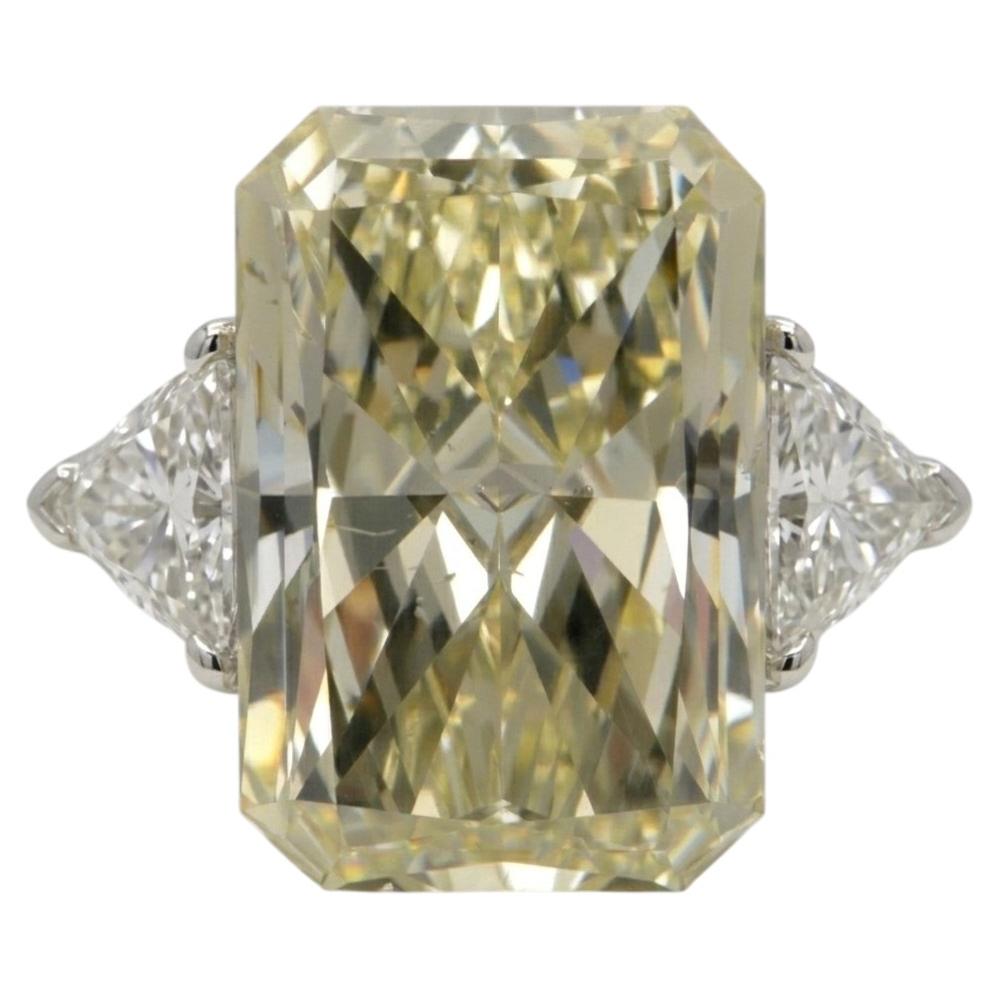 GIA 6.73 Carat Radiant Cut Diamond Three Stone Platinum Engagement Ring