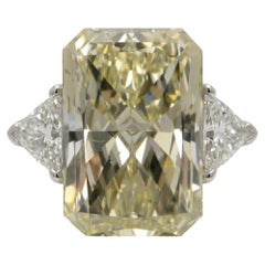 GIA 6.73 Carat Radiant Cut Diamond Three Stone Platinum Engagement Ring