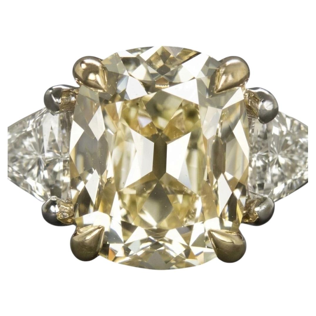 Bague en diamant « Old Mine Brilliant » de 4,06 carats (GIA), VS2, à trois pierres