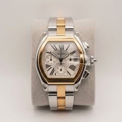 Cartier Roadster XL Chronograph Two-Tone Yellow Gold Steel Wrist Watch