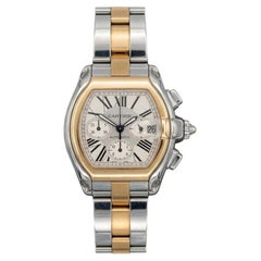 Cartier Roadster XL Chronograph Two-Tone Yellow Gold Steel Wrist Watch