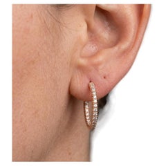 Tiffany & Co. 18k Yellow Gold Diamond Metro Hoop Earrings