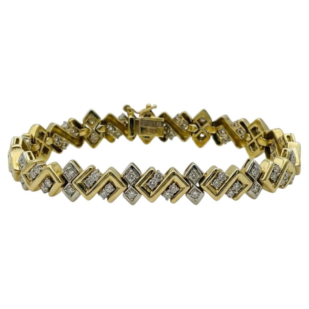 Jose Hess 4 Carat Diamond 18k Yellow Gold Link Bracelet For Sale