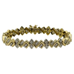 Jose Hess 4 Carat Diamond 18k Yellow Gold Link Bracelet