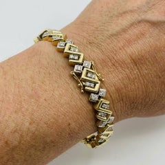 Jose Hess 4 Carat Diamond 18k Yellow Gold Link Bracelet