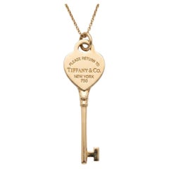 Tiffany & Co. 18k Rose Gold Return to Tiffany Heart Key Pendant Necklace