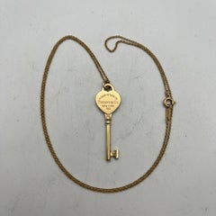 Tiffany & Co. 18k Rose Gold Return to Tiffany Heart Key Pendant Necklace