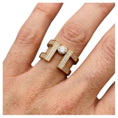 Anillo de moda Messika de oro rosa de 18 quilates con diamantes