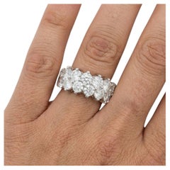 3.5 Carat Diamond Cluster Band Ring in 14k White Gold