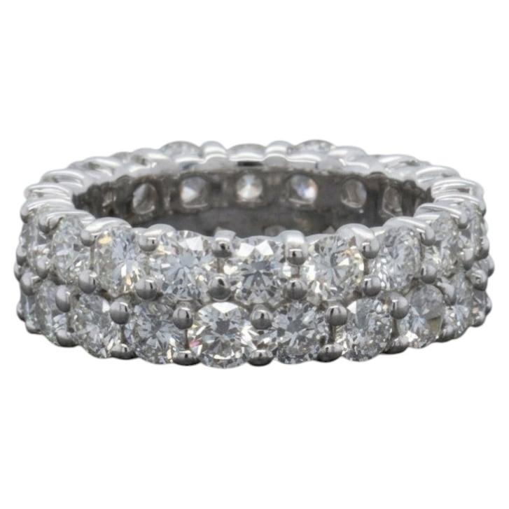 4 Carat Diamond Two-Row Eternity Band in 14k White Gold For Sale