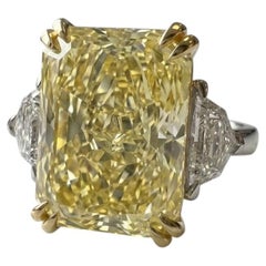 10 Carat Fancy Yellow VS1 Radiant Yellow Diamond Ring