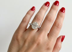 4.1 Carat E VVS2 Cushion Modified Brilliant Diamond Platinum Ring
