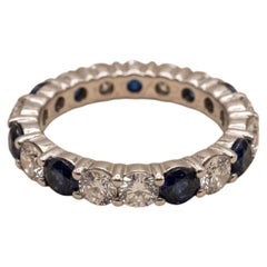 Harry Winston Sapphire and Diamond Platinum Band Ring