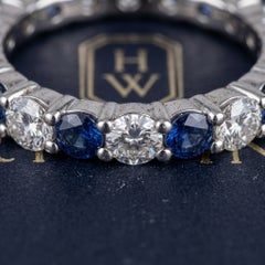 Harry Winston Sapphire and Diamond Platinum Band Ring